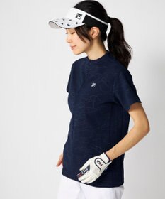 FILA GOLF／marie claire 【FILA GOLF】 チェッカーフラッグ柄エンボス半袖シャツ
