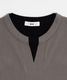 WEGO 【ユニセックス着用ITEM/MLサイズ展開】フェイクレイヤードキーネックT（SS）