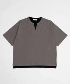 WEGO 【ユニセックス着用ITEM/MLサイズ展開】フェイクレイヤードキーネックT（SS）