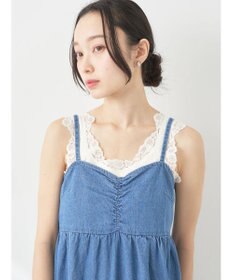 earth music&ecology デニムバックレースアップワンピース