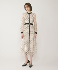 GRACE CONTINENTAL ビーズ刺繍ドットドレス