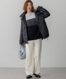 23区 L 【洗える】ナチュラルストレッチサキソニー ベイカー ドロスト パンツ