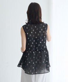 YECCA VECCA シアージャガードペプラムブラウス