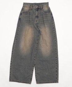 WEGO 【SMサイズ展開】ロゴデニムバギーパンツ