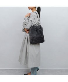 UNBILLION cachecache 切り替えエコファー三つ口巾着トート