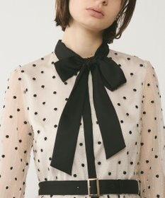 GRACE CONTINENTAL ビーズ刺繍ドットドレス