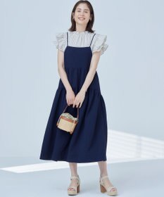 組曲 【WEB限定】クレープストレッチ ティアードキャミワンピース