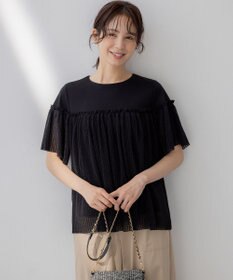 組曲 S プリーツコンビ5分袖 カットソー