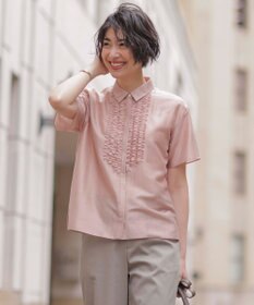 J.PRESS LADIES 【洗える】フリルジャージー ブラウスライク カットソー