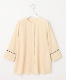 自由区 S 【2WAY・洗える】コードエンブロイダリー襟付き ブラウス