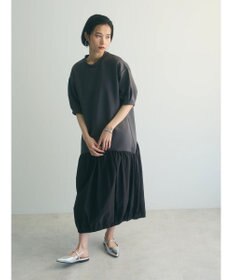 Green Parks ａ．異素材切り替えバルーンワンピース