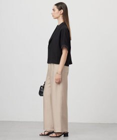 ICB 【UVケア・接触冷感・速乾・防シワ・洗える】 FluidBackSatin クロップドジャケット