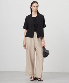 ICB 【UVケア・接触冷感・速乾・防シワ・洗える】 FluidBackSatin クロップドジャケット