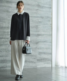 ICB 【洗える】 トリアセボディシェルピーチ ワイドパンツ