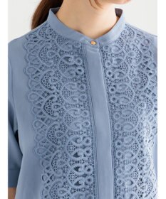 Te chichi 【WEB限定カラーあり】フロントレース5分袖ブラウス