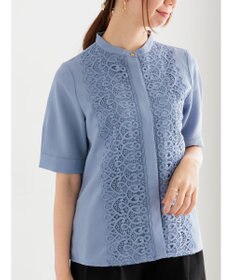 Te chichi 【WEB限定カラーあり】フロントレース5分袖ブラウス