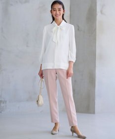 組曲 L 【KUMIKYOKU NAVY】ジョーゼットシフォン2WAY ボウタイブラウス