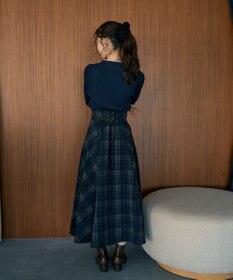 earth music&ecology バックレースアップチェックスカート