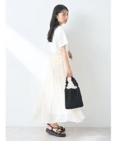 earth music&ecology フロッキードットシアーティアードスカート