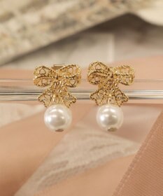 Tiaclasse 【金属アレルギー対応／選べる2タイプ】リボン＋パールピアス