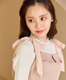 Feroux シアーリボンショルダー ジャンパースカート