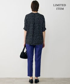 ICB L 【先行予約・WEB限定】BackSatinAmunzen 5分袖キーネックブラウス