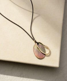 23区 オーバルシェル コンビ ネックレス ダークブラウン系