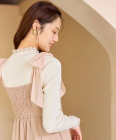 Feroux シアーリボンショルダー ジャンパースカート