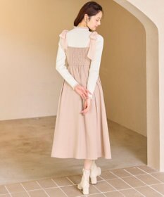 Feroux シアーリボンショルダー ジャンパースカート