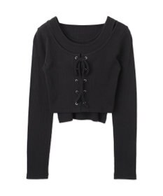 WEGO ヴィンテージライクレースアップトップス