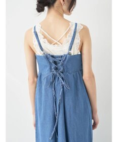 earth music&ecology デニムバックレースアップワンピース