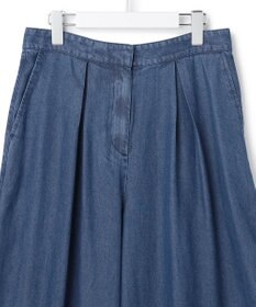 ICB L ナチュラルソフトデニム タックワイドパンツ