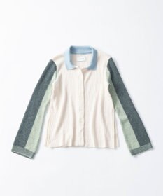 TRICOTE バイカラーニットシャツ