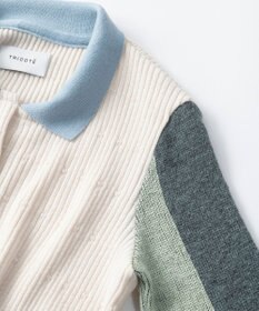 TRICOTE バイカラーニットシャツ