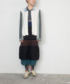 TRICOTE バイカラーニットシャツ