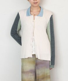 TRICOTE バイカラーニットシャツ