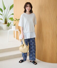 Green Parks 裾フリルドッキング５分袖プルオーバー