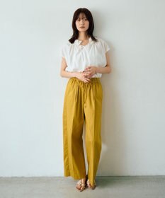 YECCA VECCA コットンイージー切替ワイドパンツ