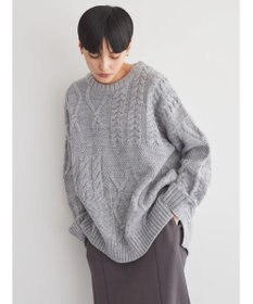 AMERICAN HOLIC パッチワークケーブルニットプルオーバー