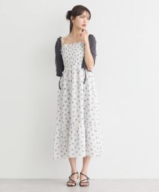 earth music&ecology 花柄シアーポップコーンキャミワンピース