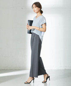 ICB 【洗える】 LinenLikeOx ワイドストレートパンツ