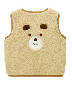 MIKI HOUSE HOT BISCUITS 【70-110cm】 もこくま顔ドン ボアフリースベスト