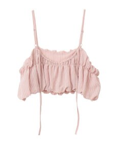 earth music&ecology ＳＥＴ２点起毛ストライプシャツ＋バルーンビスチェ