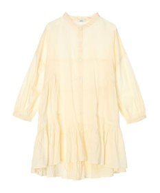 earth music&ecology コットンボイル切替ティアードチュニック