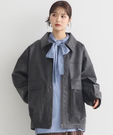 earth music&ecology フェイクレザージップジャケット