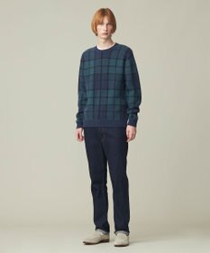 J.PRESS MEN ブークレジャガード ブラックウォッチクルー ニット