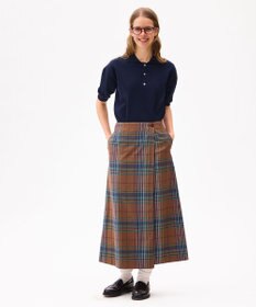 LENO DARK MADRAS CHECK WRAP SKIRT / マドラスチェックラップスカート