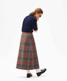 LENO DARK MADRAS CHECK WRAP SKIRT / マドラスチェックラップスカート