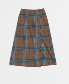 LENO DARK MADRAS CHECK WRAP SKIRT / マドラスチェックラップスカート