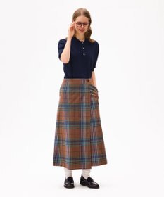 LENO DARK MADRAS CHECK WRAP SKIRT / マドラスチェックラップスカート